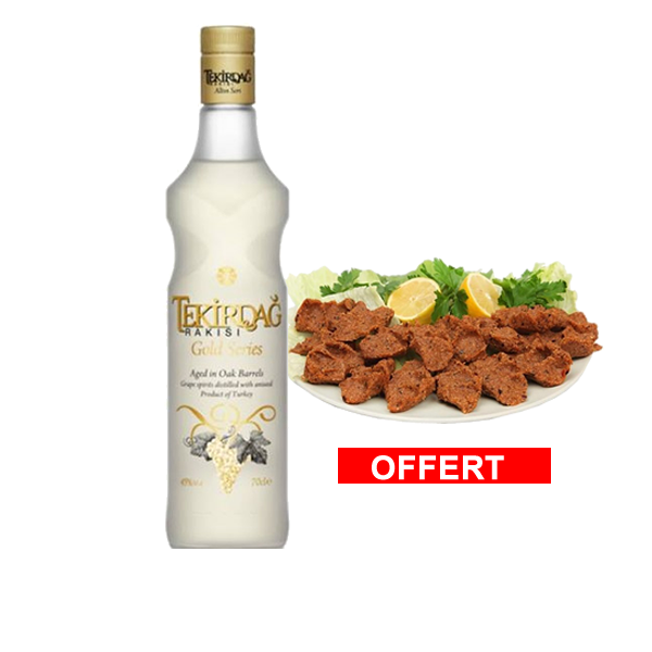 Bouteille Raki Tekirdag Gold 70cl + Plateau de çiğ köfte offerts