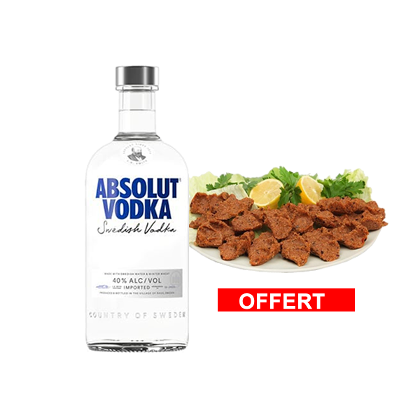 Bouteille Vodka Absolut 70cl + Plateau de çiğ köfte offerts
